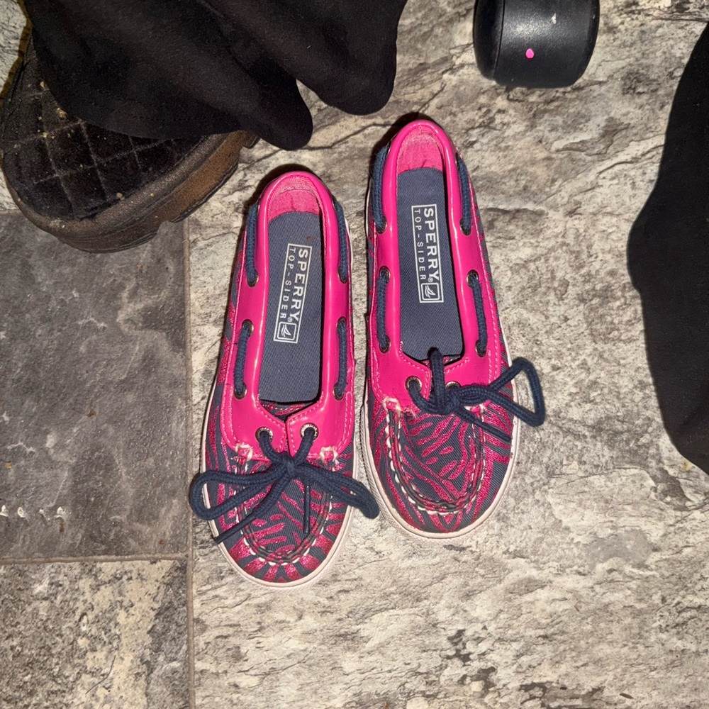 Sperry Fuchsia and Navy Boat Shoes